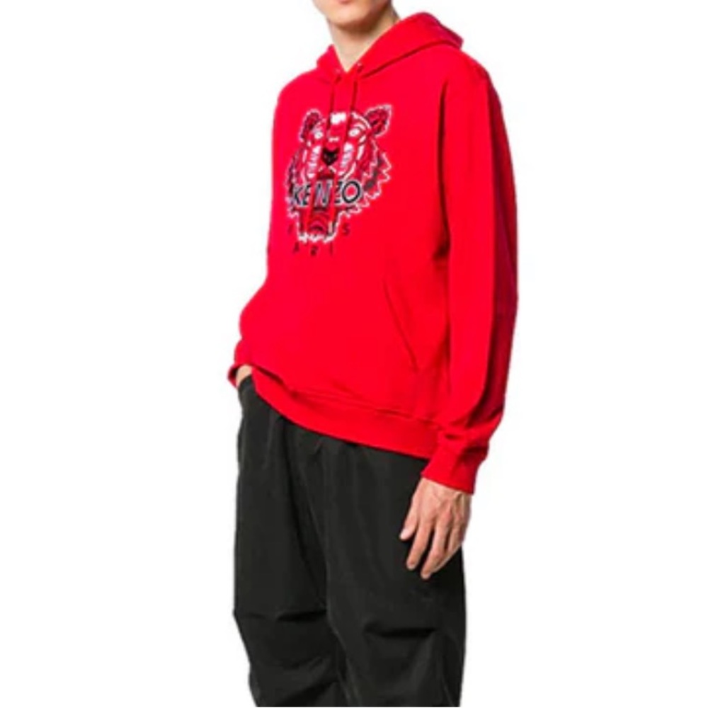 Kenzo Embroidered Tiger Head Red Hoodie - Picture 4 of 7